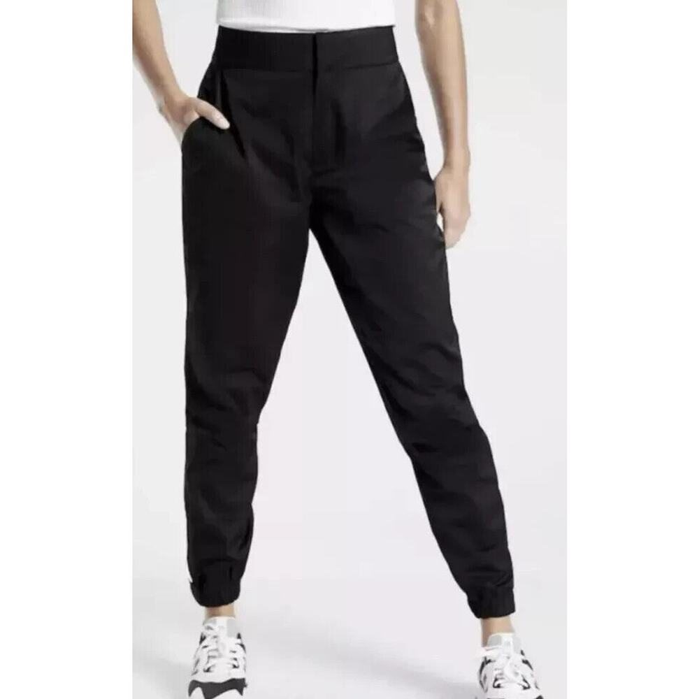 Athleta Womens‎ Size 2 Radiant Joggers Athletic Pants Black Zipped Ankle Shine